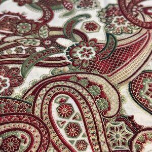 Imperial Collection Paisley Cotton Quilting Fabric Red Green Gold 31" X 42"